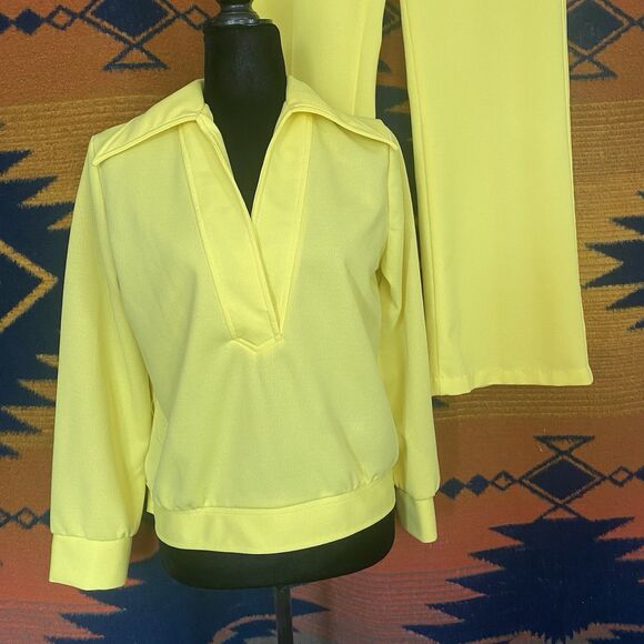 Unbranded Pants - Vintage 60’s/70’s Yellow 2 Piece Pant Set. Excellent Shape! Retro. Boho. S/M